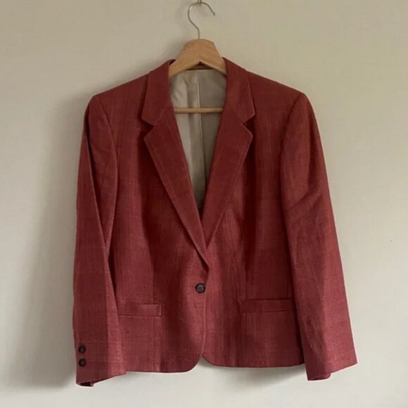 Vintage Raw Silk Blazer Rosewood - Picture 12 of 14